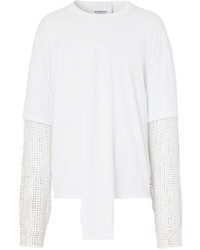 Burberry Crystal Sleeve Oversized T Shirt