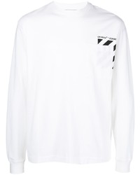 Off-White Diag Stripe Print Long Sleeved T Shirt