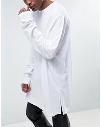 Asos Long Sleeve Extreme Oversized T Shirt With Super Long Sleeve In White