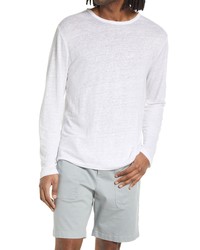 Vince Long Sleeve Linen T Shirt In Optic White At Nordstrom