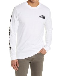 The North Face Long Sleeve Logo Graphic Tee In Tnf White At Nordstrom