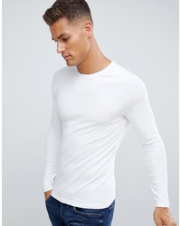Burton Menswear Long Sleeve Muscle Fit T Shirt In White