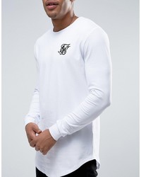 Siksilk Long Sleeve Muscle T Shirt In White