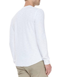 Vince Long Sleeve Slub Thermal Tee White