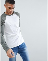 ASOS DESIGN Long Sleeve T Shirt With Contrast Raglan Sleeves