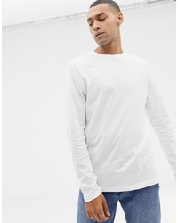 ASOS DESIGN Long Sleeve T Shirt With Crew Neck In White