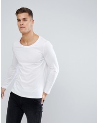 ASOS DESIGN Long Sleeve T Shirt With Scoop Neck In White