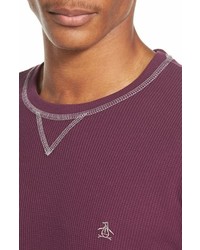 Original Penguin Long Sleeve Waffle Knit T Shirt