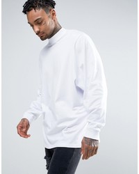 ASOS DESIGN Longline Long Sleeve T Shirt With Extreme Batwing Sleeve In White