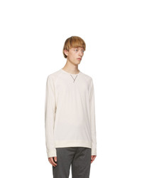 Paul Smith Off White Contrast Stitch Long Sleeve T Shirt