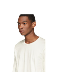 Jil Sander Off White Cotton Long Sleeve T Shirt