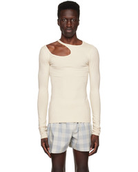 LOW CLASSIC Off White Curve Hole Long Sleeve T Shirt
