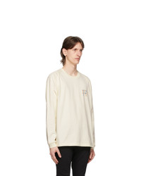 Nudie Jeans Off White Logo Bodie Long Sleeve T Shirt