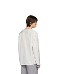 Lemaire Off White Poplin Long Sleeve T Shirt