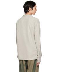 JiyongKim Off White Shawl Collar Long Sleeve T Shirt