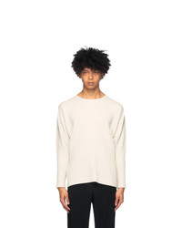 Homme Plissé Issey Miyake Off White Surface Long Sleeve T Shirt
