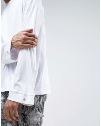 Asos Oversized Long Sleeve T Shirt With Extreme Bellow Sleeve And Popper Cuff