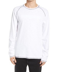 KARL LAGERFELD PARIS Regular Fit Debossed Logo Cotton Long Sleeve T Shirt