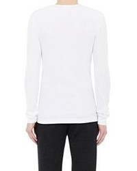 Dolce & Gabbana Rib Knit Long Sleeve T Shirt White