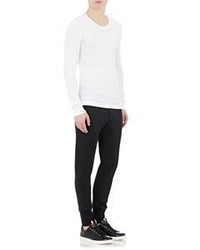 Dolce & Gabbana Rib Knit Long Sleeve T Shirt White