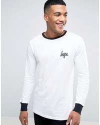 Hype Ringer Long Sleeve T Shirt In White