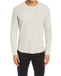 Vince Slim Fit Stretch Cotton Thermal Long Sleeve T Shirt