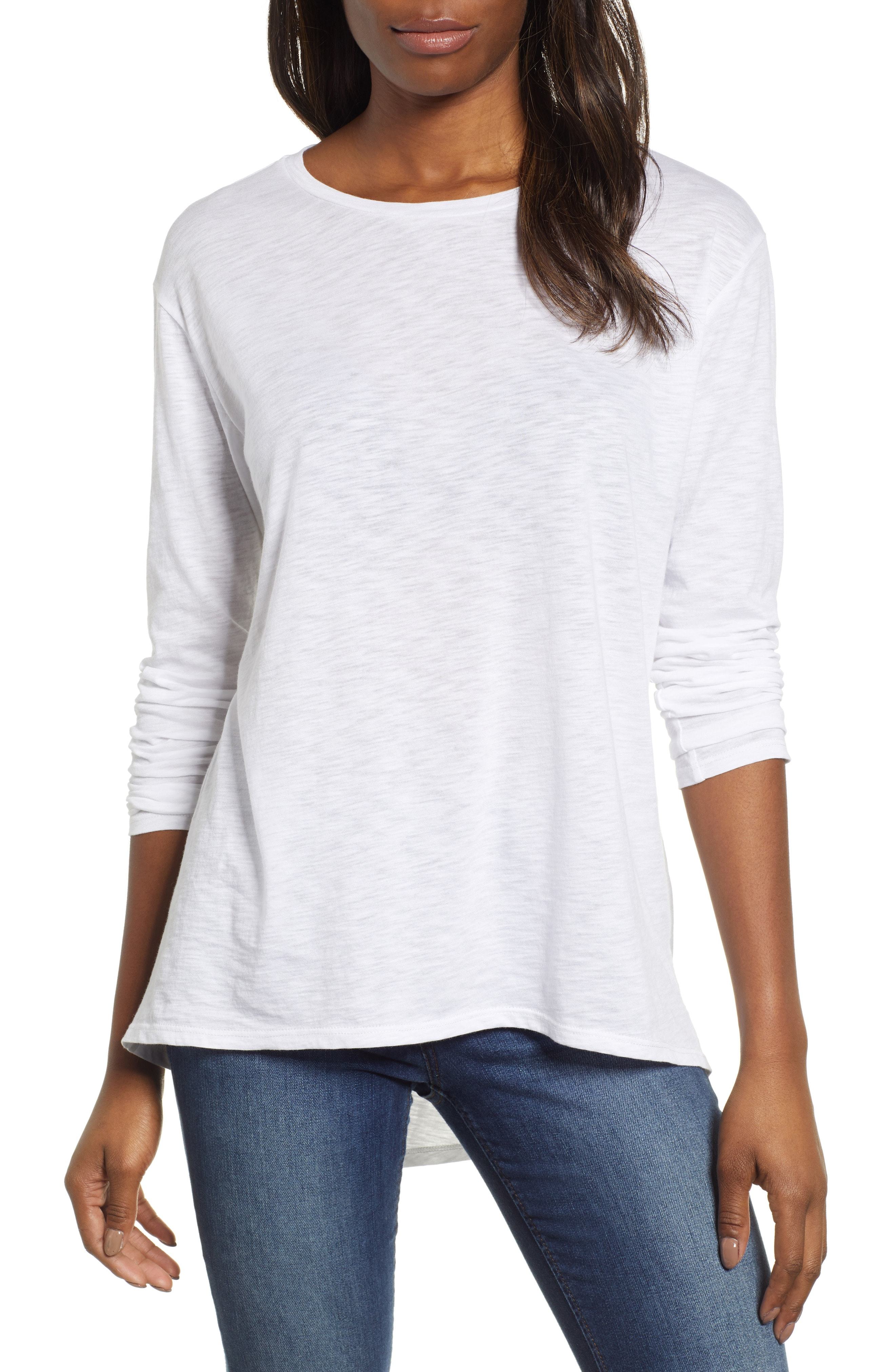 District DT132L Women's Perfect Tri Long Sleeve Tunic Tee - Blush Frost