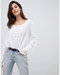 One Teaspoon Soft Touch Button Long Sleeve Top