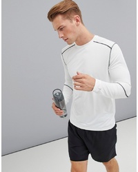 New Look Sport Stretch Long Sleeve Top In White