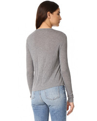 Alexander Wang T By Classic Cropped Long Sleeve Tee
