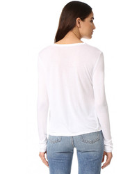 Alexander Wang T By Classic Cropped Long Sleeve Tee