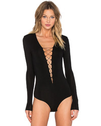 Alexander Wang T By Lace Up Bodysuit In White