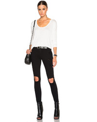 Alexander Wang T By Long Sleeve Low Neck Tee