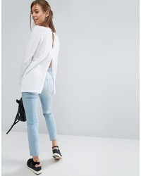 Asos T Shirt With Long Sleeves And Split Back