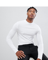 ASOS DESIGN T Sleeve T Shirt With Turtle Neck In White