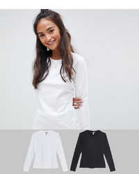 ASOS DESIGN Ultimate Top With Long Sleeve And Crew Neck 2 Pack Save