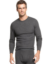 Alfani 2-Pack Thermal Knit Waffle Crew Shirt Medium Long Sleeve Grey Base Layer 