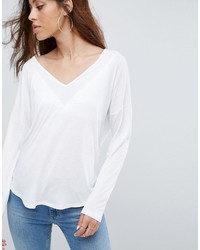 Asos V Neck Slouchy T Shirt With Long Sleeves