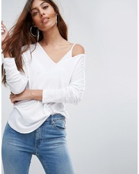 Asos V Neck Slouchy T Shirt With Long Sleeves