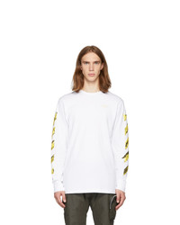 Off-White White And Yellow Acrylic Arrows Long Sleeve T Shirt
