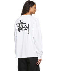 Stussy White Basic Logo Long Sleeve T Shirt