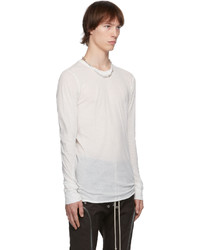 Rick Owens White Basic Long Sleeve T Shirt