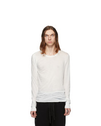 Rick Owens White Basic Long Sleeve T Shirt