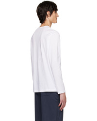 Sunspel White Classic Long Sleeve T Shirt