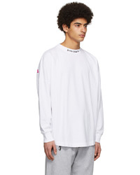 Palm Angels White Cotton Long Sleeve T Shirt