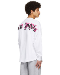 Palm Angels White Cotton Long Sleeve T Shirt