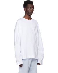 Dries Van Noten White Crewneck Long Sleeve T Shirt