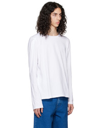 Marina Yee White Deconstructed Long Sleeve T Shirt