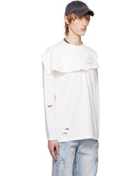 Feng Chen Wang White Distressed Long Sleeve T Shirt