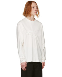 Feng Chen Wang White Double Collar Long Sleeve T Shirt